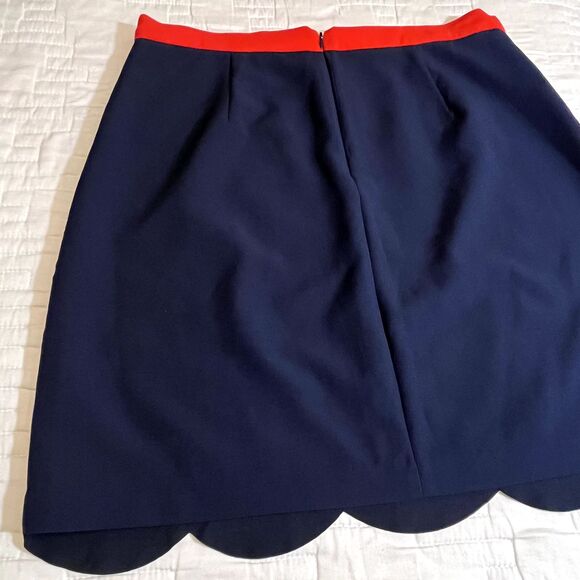 Pixley Skirt Womens L Blue Red Back Zip Lined Polyester Blend- 5649 - Picture 5 of 13